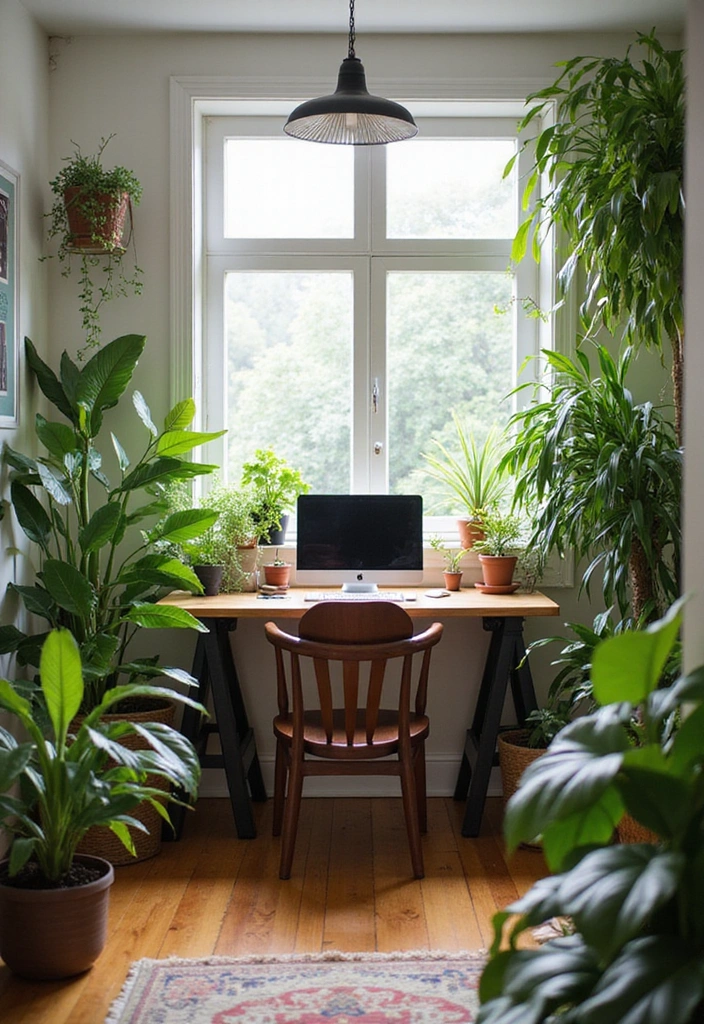 10 Budget Home Office Ideas That'll Transform Your Workday (And Your Wallet!) - 4. Add Greenery 1