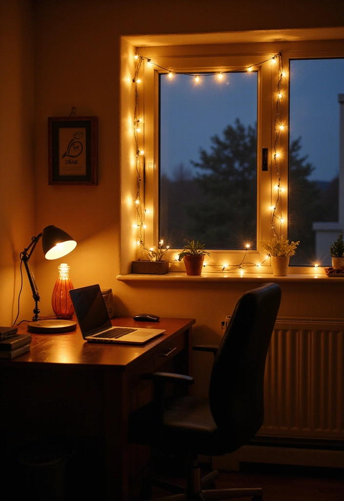 10 Budget Home Office Ideas That'll Transform Your Workday (And Your Wallet!) - 6. Creative Lighting Solutions 1