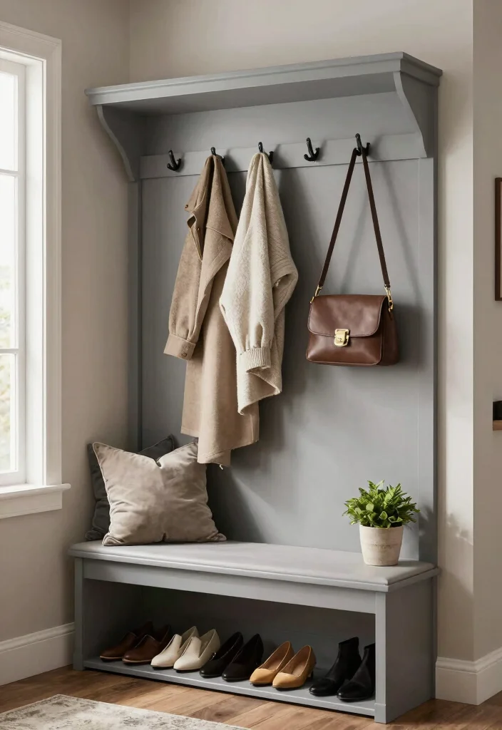 15 Entryway Benches That Combine Style and Storage - 10. Bench with Hooks 1