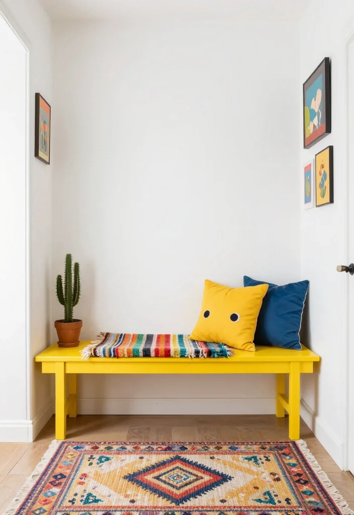 15 Entryway Benches That Combine Style and Storage - 7. Colorful Accents 1
