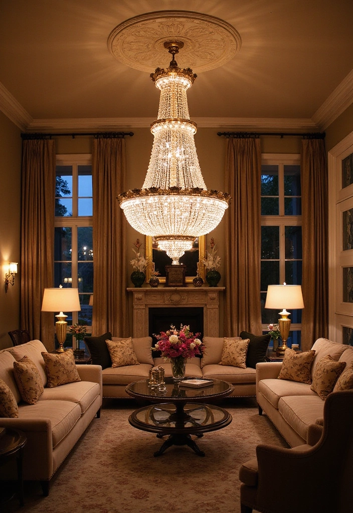 17 Jaw-Dropping Luxury Living Room Ideas That Will Leave You Breathless! - 5. Luxurious Lighting Fixtures 1