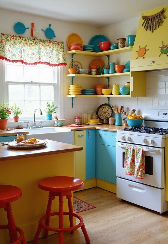 17 Small Kitchen Ideas That Make Any Space Feel Bigger - 11. Colorful Accents 1