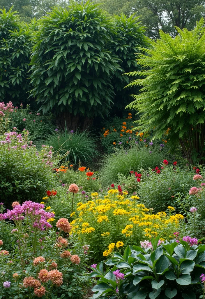 19 Neodeco Outdoor Space Ideas That'll Make Your Garden the Talk of the Town (Trust Us on #11!) - 16. Layered Plantings 1