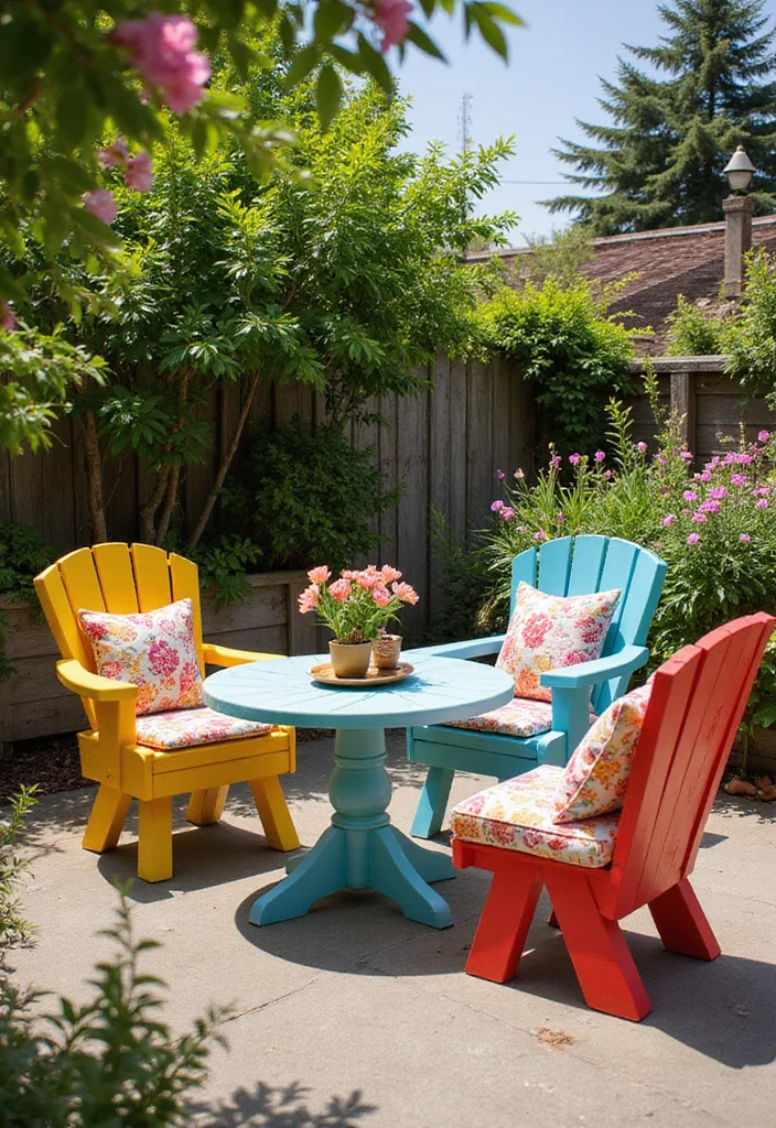 19 Neodeco Outdoor Space Ideas That'll Make Your Garden the Talk of the Town (Trust Us on #11!) - 3. Whimsical Garden Furniture 1