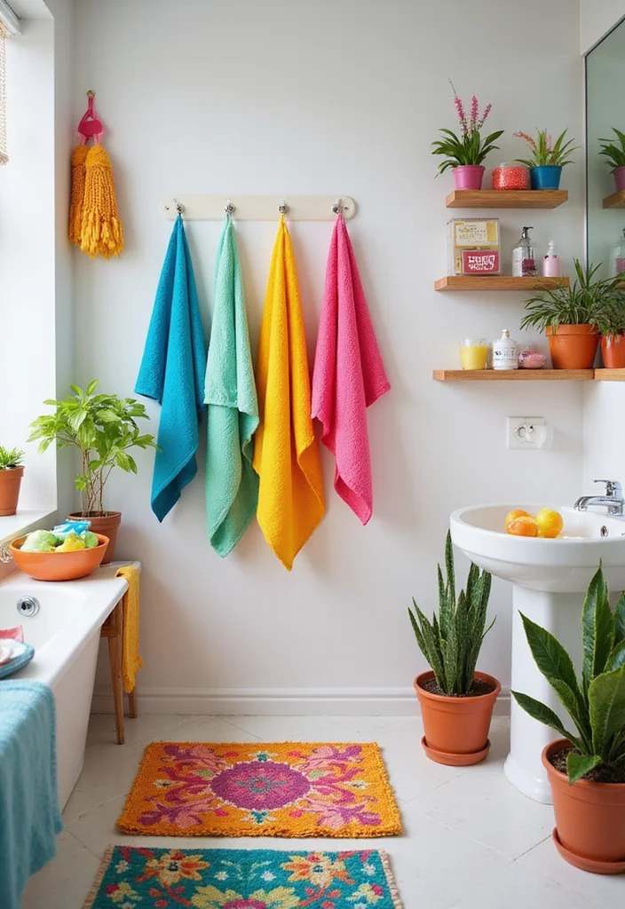 20 Bathroom Decor Ideas That Instantly Refresh Your Space - 11. Play with Colorful Accents 1