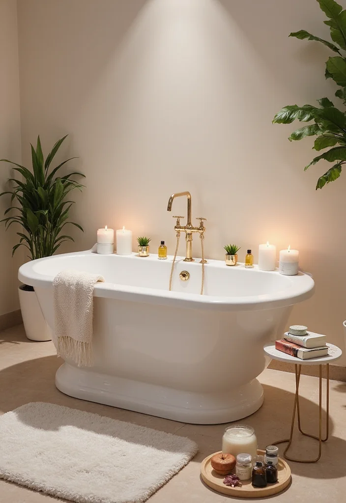 20 Bathroom Decor Ideas That Instantly Refresh Your Space - 19. Implement a Creative Bathtub Display 1