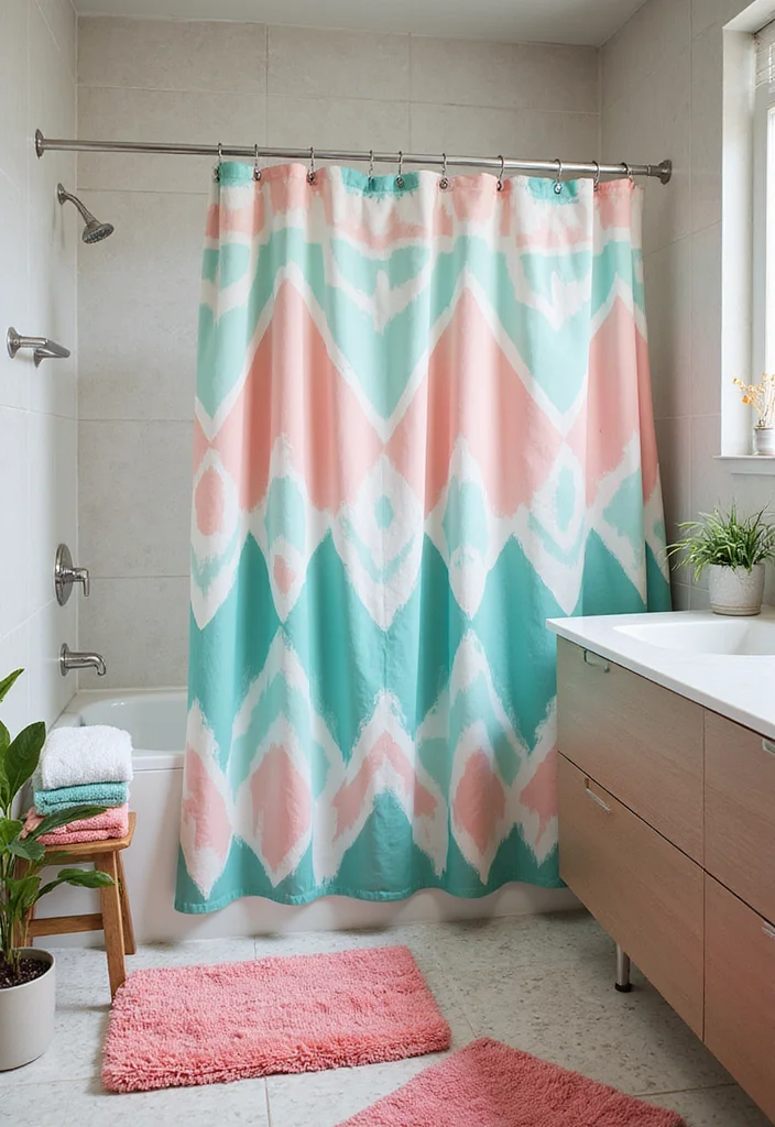 20 Bathroom Decor Ideas That Instantly Refresh Your Space - 4. Install a Stylish Shower Curtain 1
