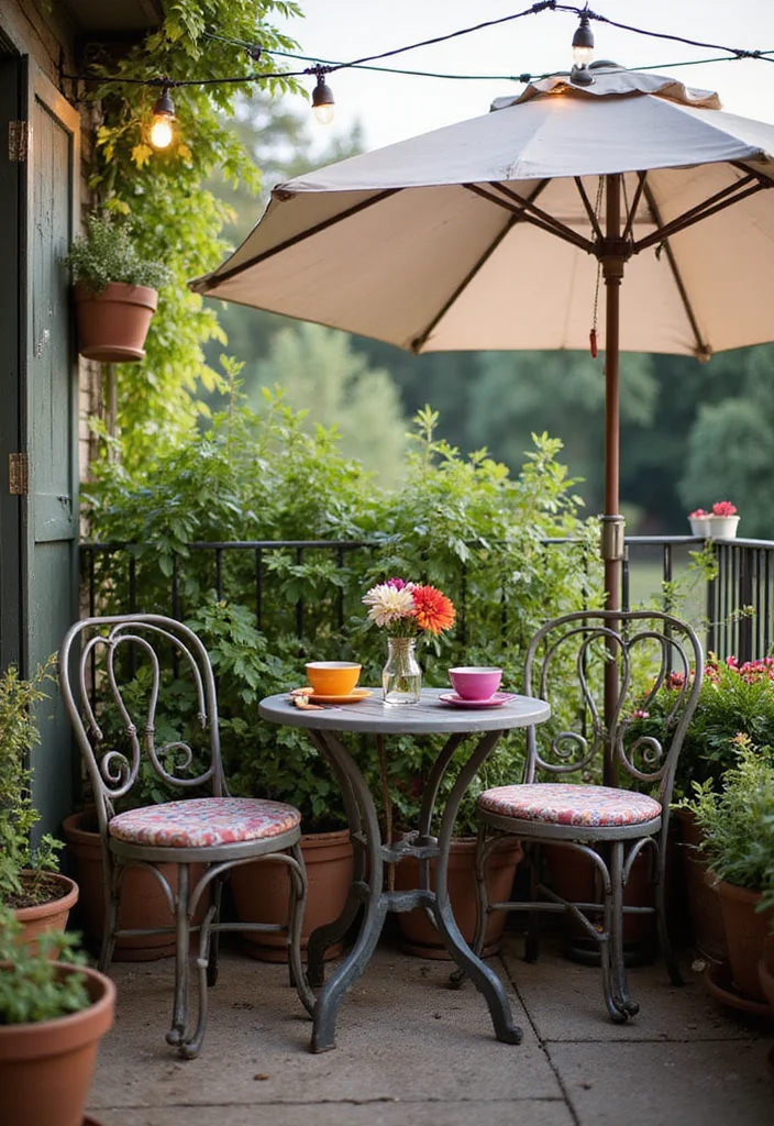22 Balcony Decor Ideas That Turn Small Spaces Into Outdoor Retreats - 14. Small Dining Setup 1