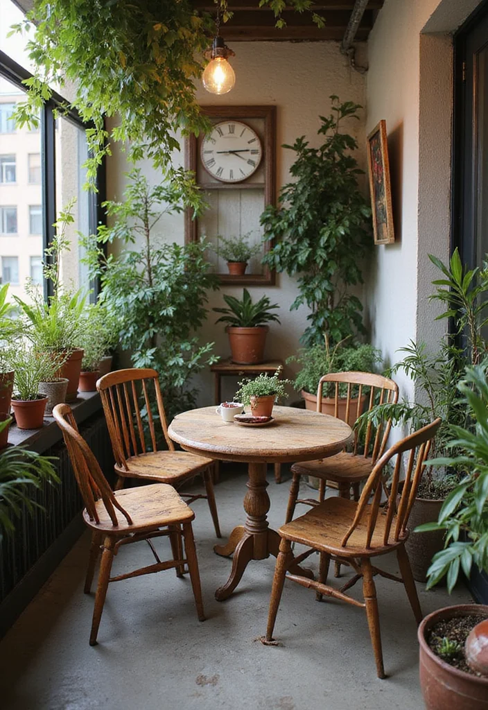 22 Balcony Decor Ideas That Turn Small Spaces Into Outdoor Retreats - 16. Vintage Finds 1