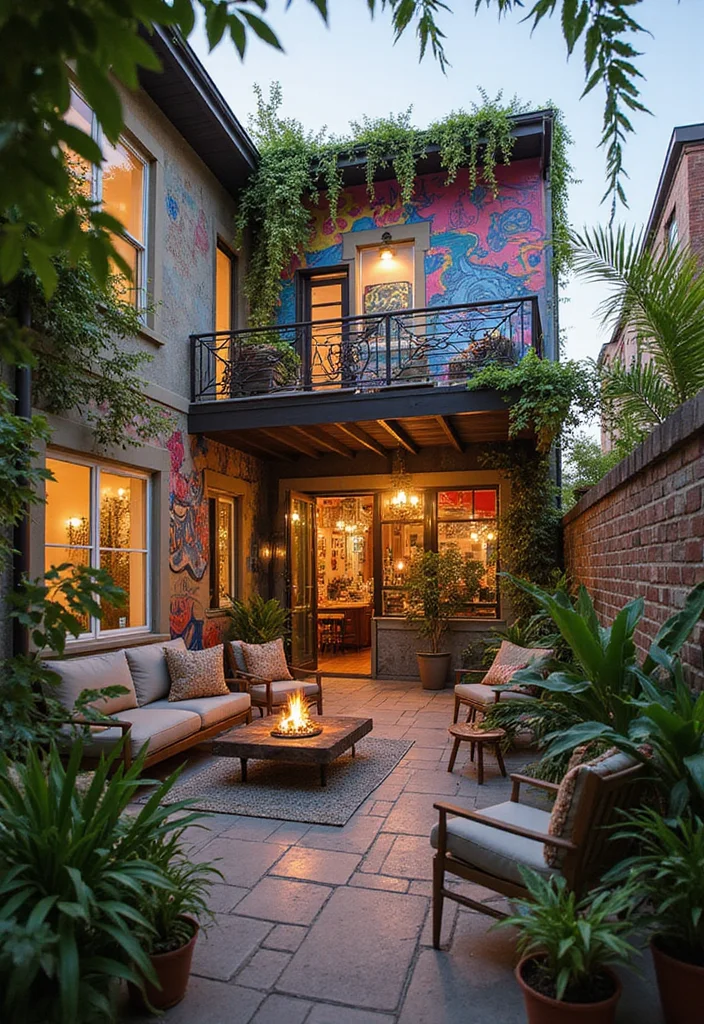 22 Balcony Decor Ideas That Turn Small Spaces Into Outdoor Retreats - 20. Outdoor Art Installation 1