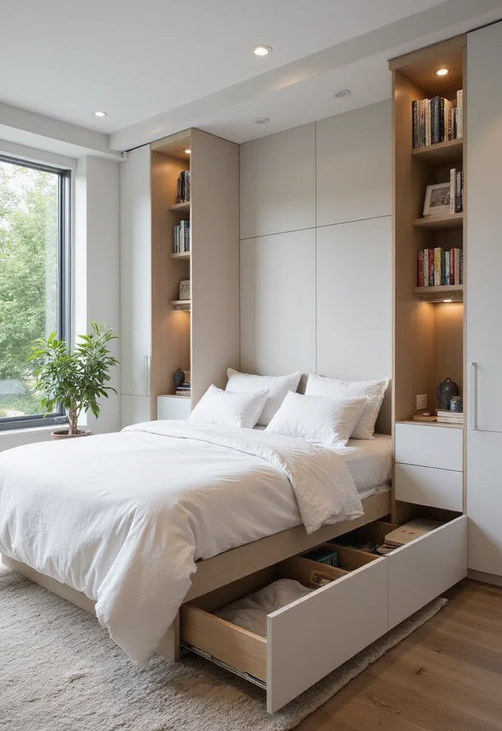 8 Space-Saving Storage Beds for Small Bedrooms - 7. Custom Built-In Storage Beds 1