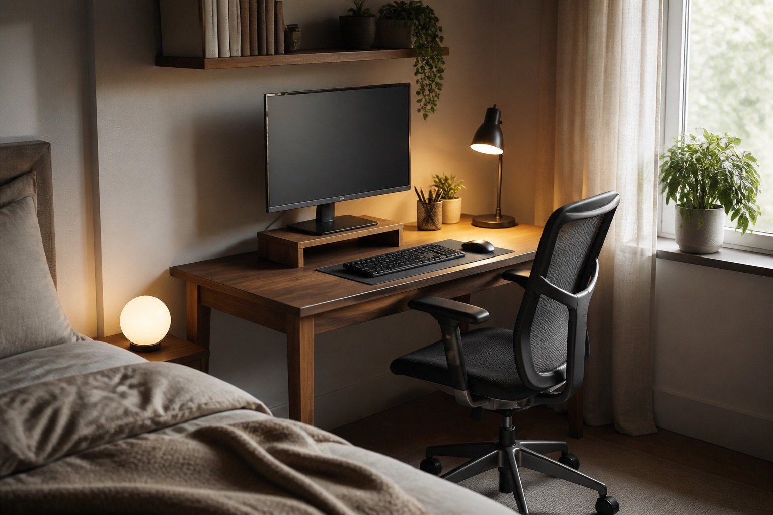 How to Create a Home Office in a Small Bedroom Without Ruining the Calm